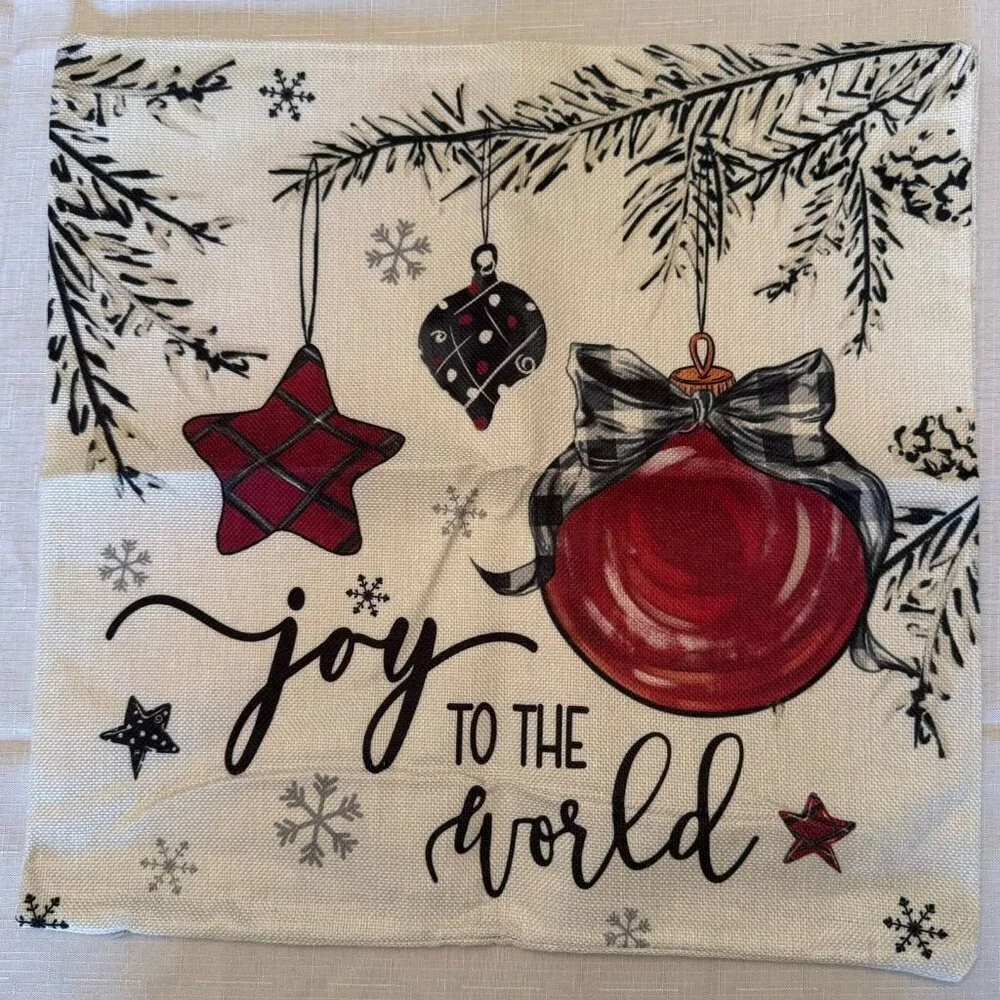 Christmas - Joy To The World - Pillow Cover 17in x 17in Holiday Decor